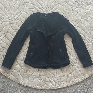 Athleta Women's Jacket with Ribbed Sleeves and Asymmetrical  Zipper